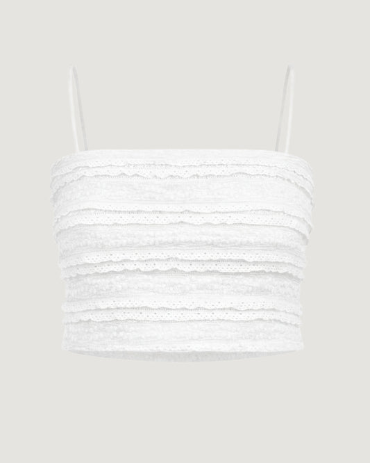 TOP ALÇA DE ELÁSTICO OFF WHITE