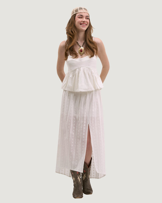 SAIA LONGA COM FENDA OFF WHITE