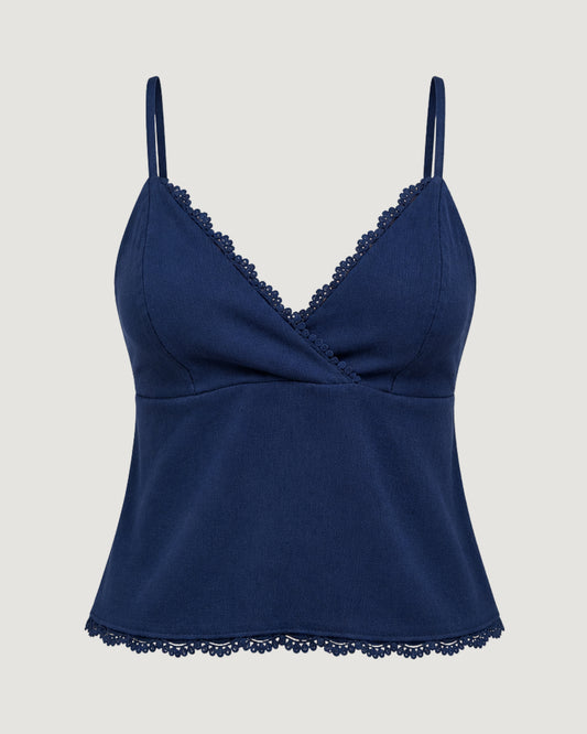 REGATA COM DECOTE TRANSPASSADO AZUL