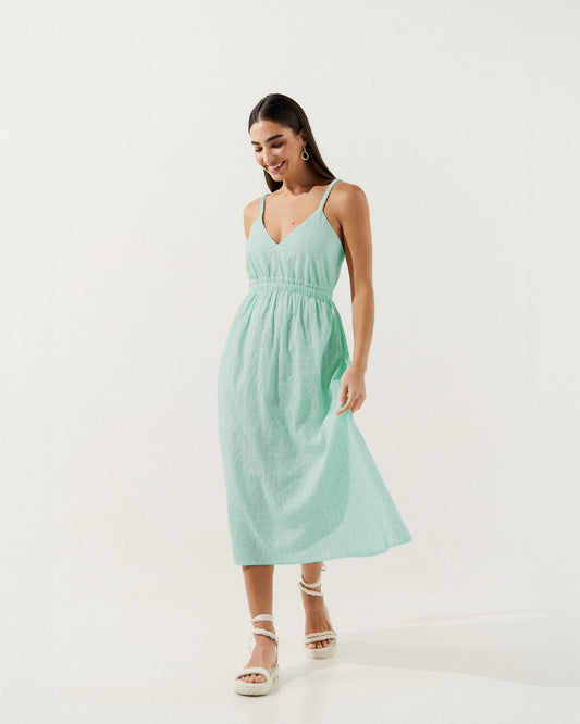 Vestido Midi com Decote Regiane VERDE