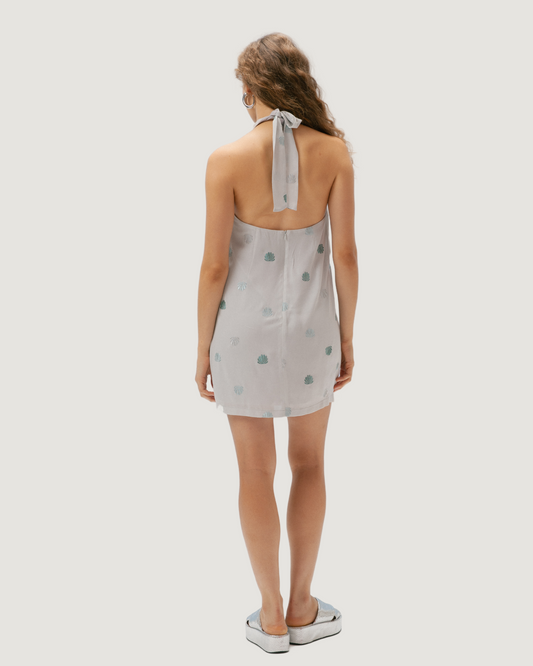 Vestido Nó Amarração Conchas Cinza JULIA