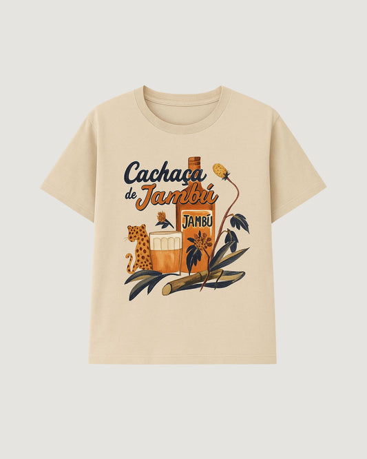 Blusa Camiseta Estampada Bege