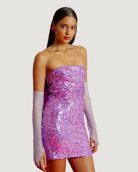 Vestido Paete Sem Alças LILAS