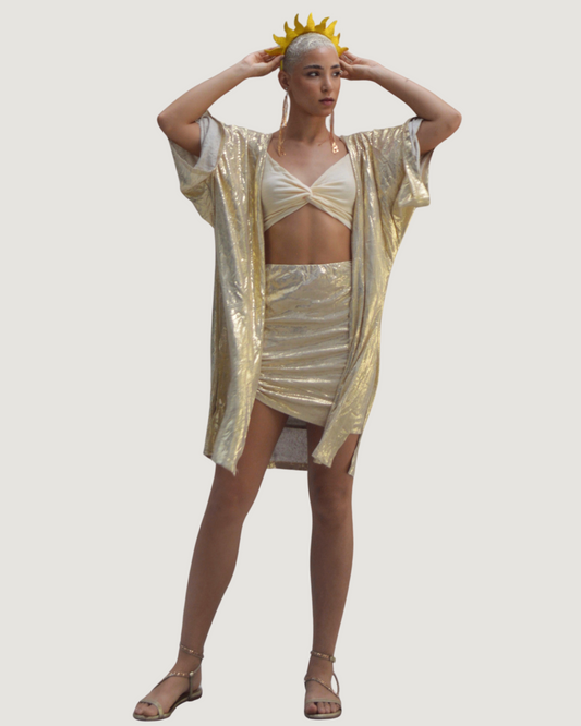 Blusa Kimono Metalizado DOURADO