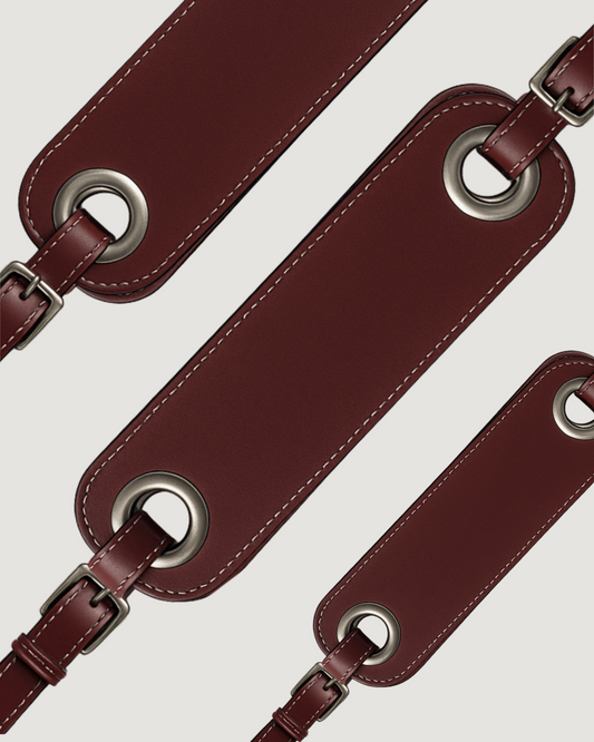 Cinto Courino Duplo Rebite BORDO