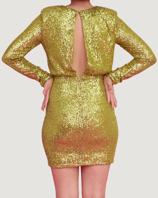 Vestido Curto Paetê Sandra VERDE