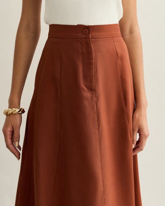 SAIA MIDI RECORTES MARROM