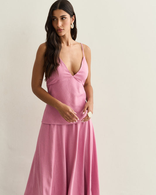 REGATA COM DECOTE V ROSA