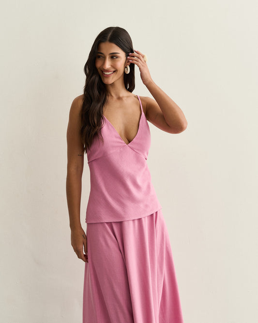 REGATA COM DECOTE V ROSA