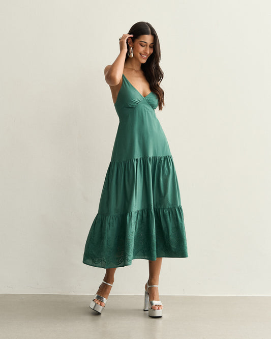 VESTIDO TRÊS MARIAS LAISE VERDE ESCURO