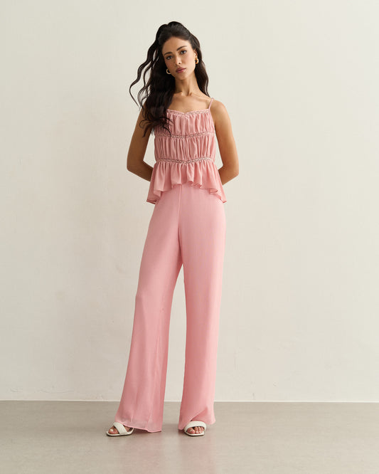 REGATA TRÊS MARIAS COM RENDA ROSA