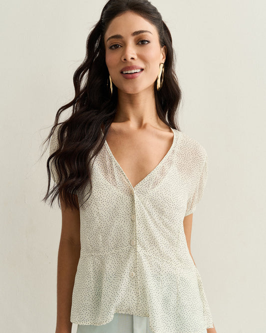 BLUSA MANGA FRANZIDA ESTAMPA POA