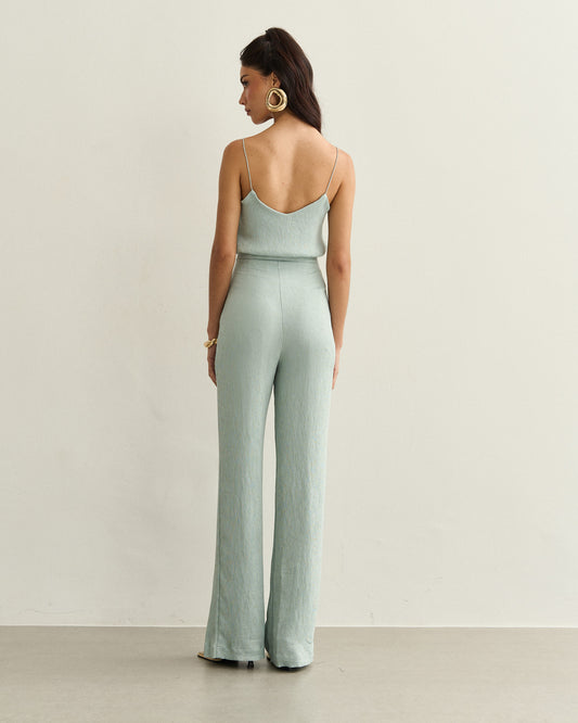 CALÇA CANELADO VISCOSE AZUL