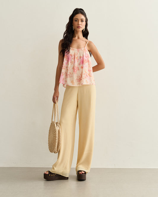 REGATA DECOTE FRANZIDO ROSA FLORAL