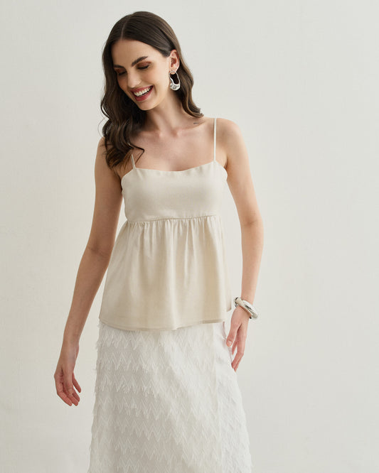 BLUSA BATA AMARRAÇÃO COSTAS BEGE