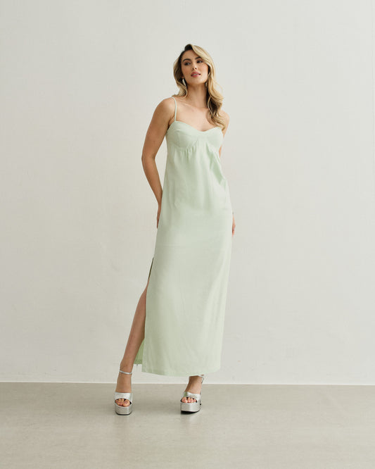 VESTIDO MIDI COM BOJO VERDE