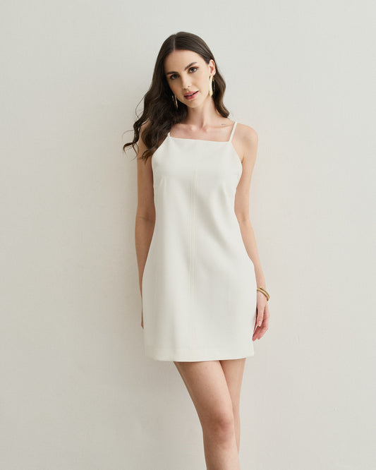 VESTIDO ALFAIATARIA DE ALCINHA OFF WHITE