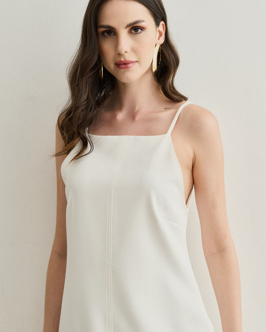 VESTIDO ALFAIATARIA DE ALCINHA OFF WHITE