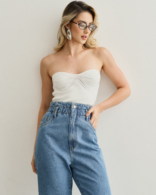 CALÇA CLOCHARD BARRA DESFIADA JEANS