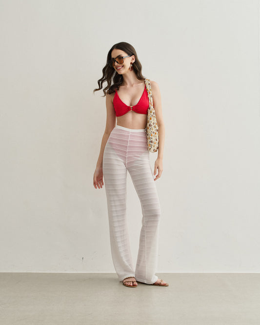 CALÇA VAZADA SAÍDA DE PRAIA OFF WHITE
