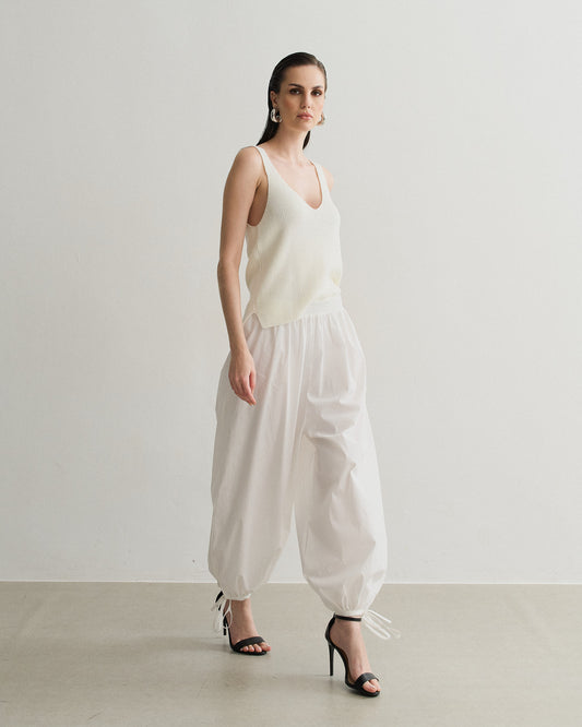 CALÇA BALLOON COM AMARAÇÃO BARRA OFF WHITE