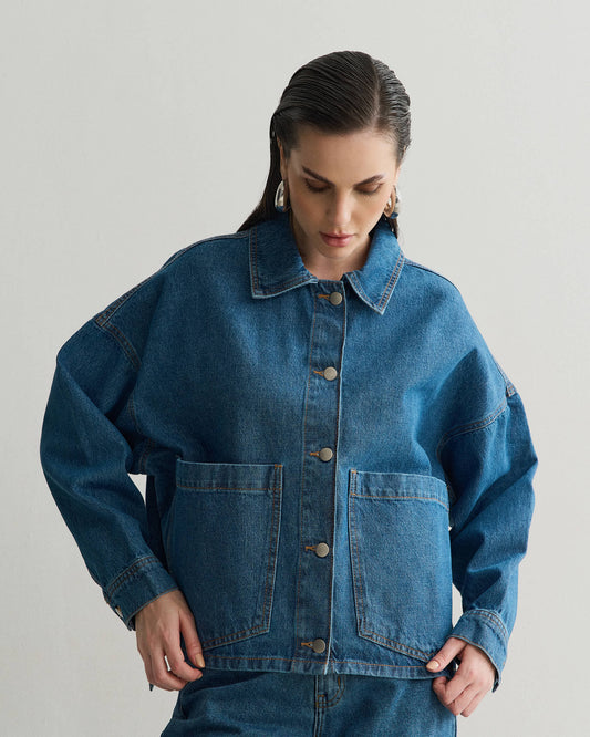 JAQUETA JEANS OVERSIZED AZUL