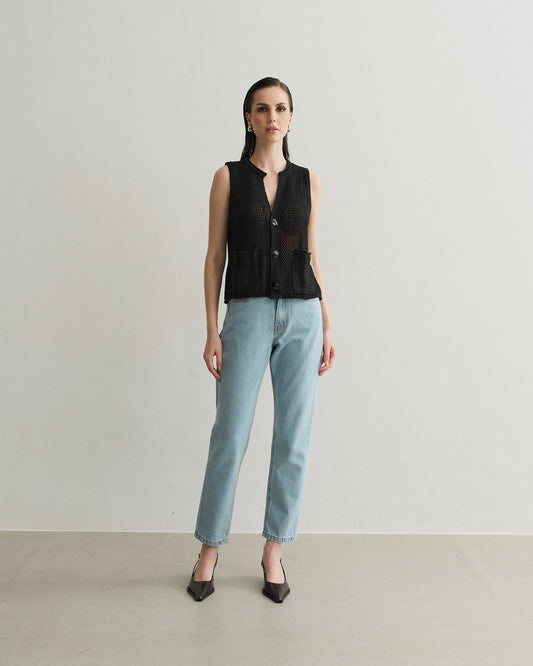 BLUSA COLETE TRICOT COM BOTÕES PRETO