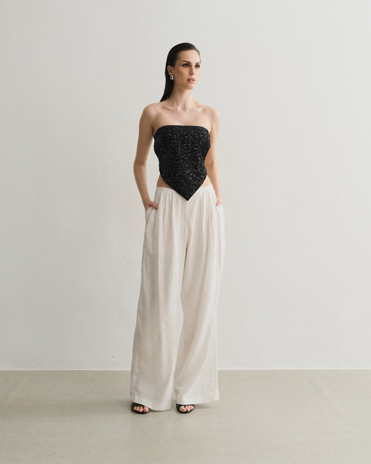 BLUSA VELUDO PAETÊ PRETO