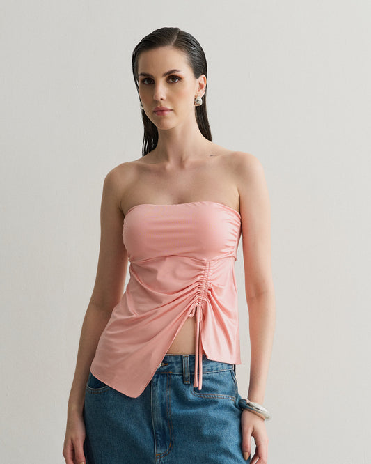 BLUSA TOMARA QUE CAIA FRANZIDA ROSA