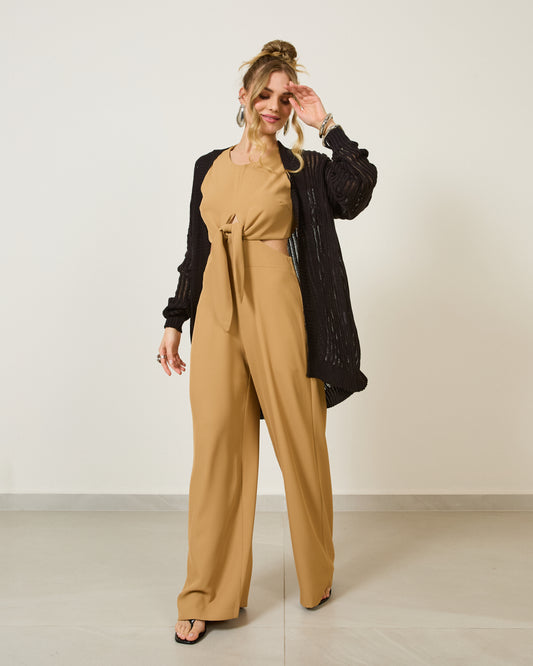 Blusa Cardigan Aberto Cós Natural PRETO