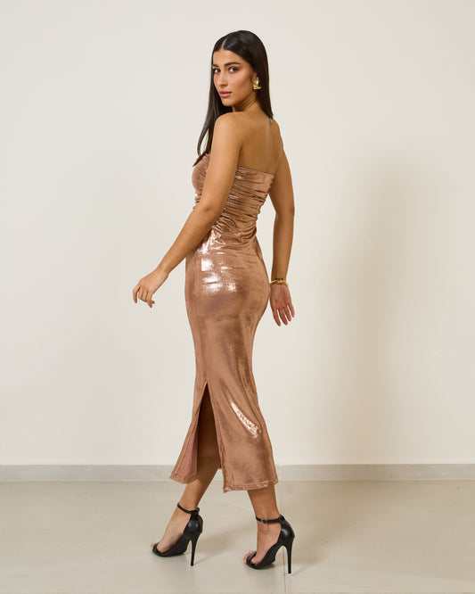 Vestido Midi sem Alças Rose UNICA