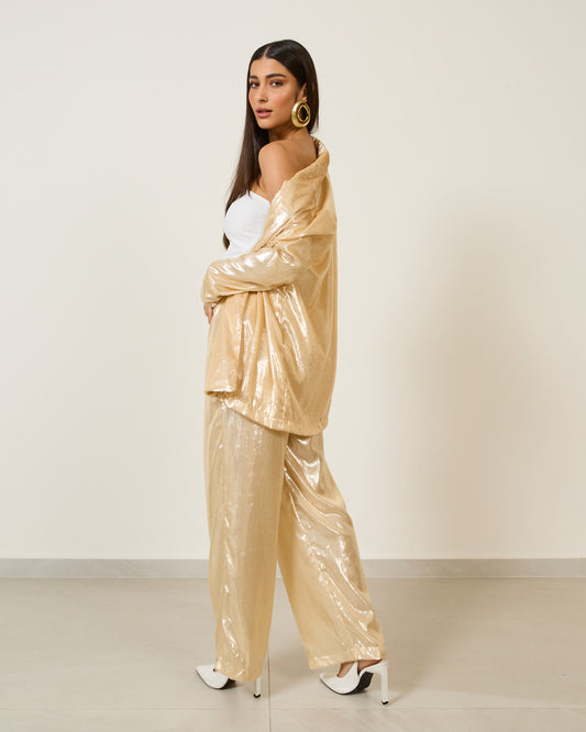 CALÇA VELUDO LARVIK BEGE