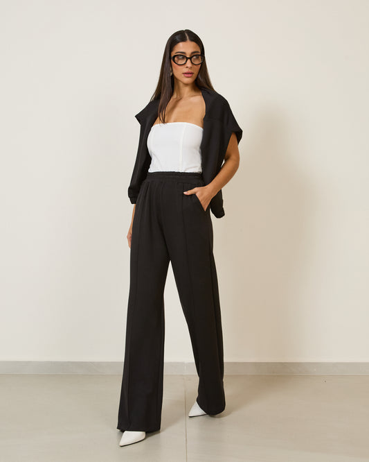 Conjunto Moletom Nervura Capuz PRETO