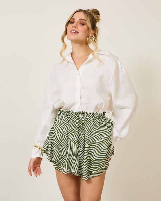 Shorts Saia Courino Com Fenda VERDE