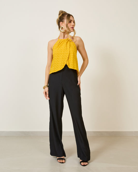Blusa Frente Única Transpassado Off AMARELO