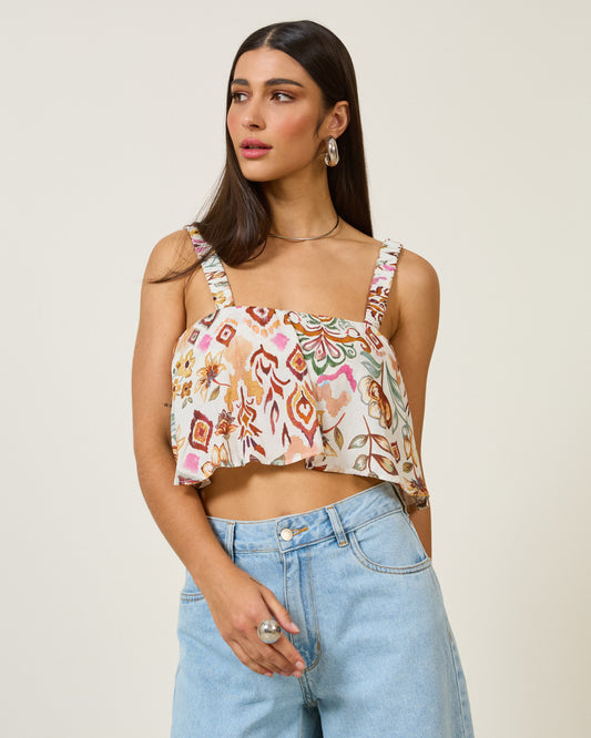 Top Babado Evazê ESTAMPADO