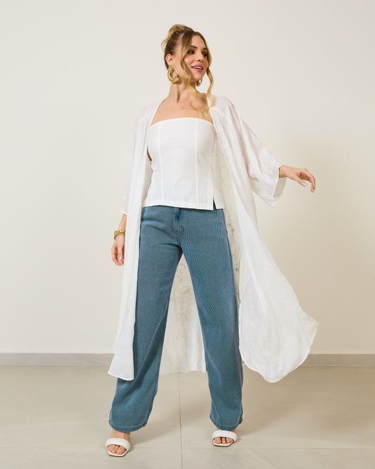 Blusa Kimono Midi Off WHITE