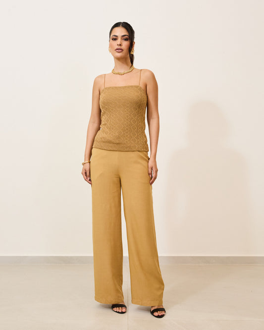 Regata Tricot Rendada OCRE