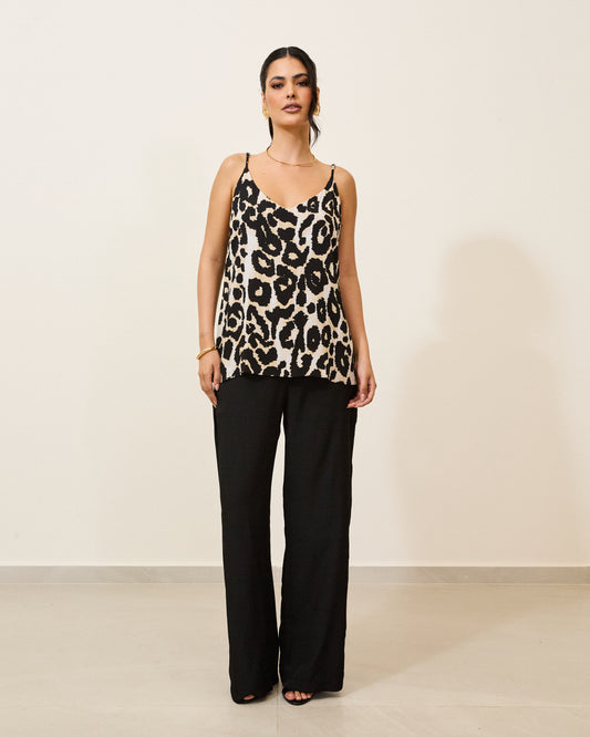 Regata Alças Finas Estampa Animal Print ONCA