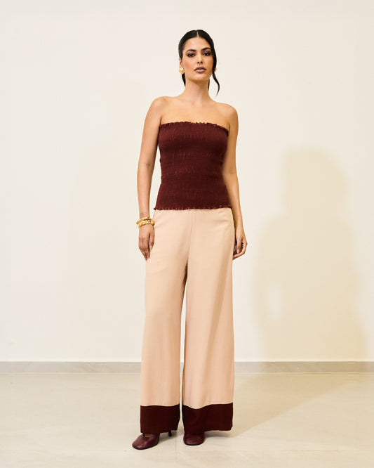 Top Faixa Lastex BORDO