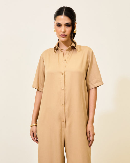 Macacão Camisaria Liocel BEGE