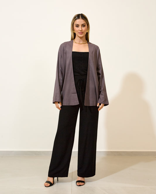 Kimono Amplo Liso CINZA