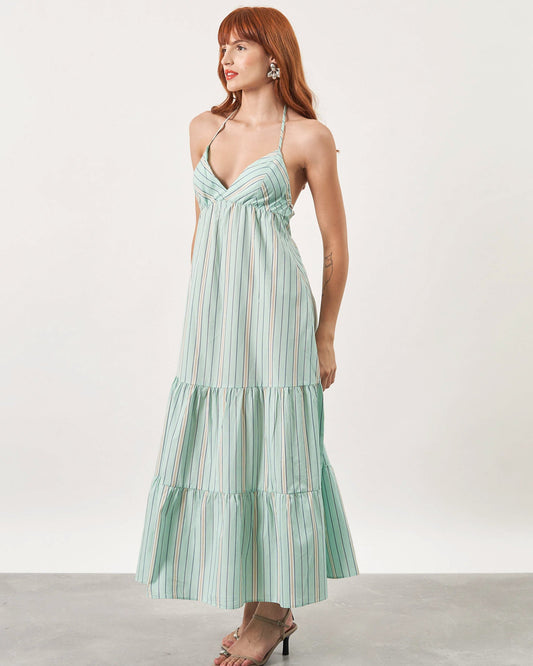 Vestido Beatrice Decote V Recortes VERDE
