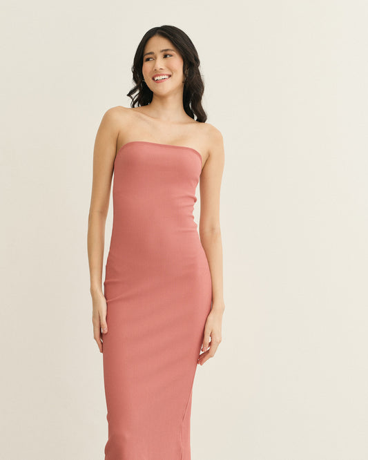 VESTIDO TOMARA QUE CAIA CANELADO ROSE