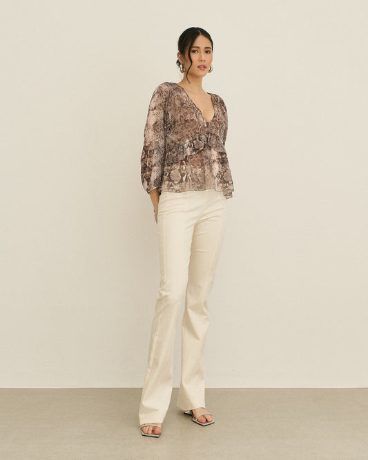 BLUSA BATA DECOTE V BABADOS COBRA
