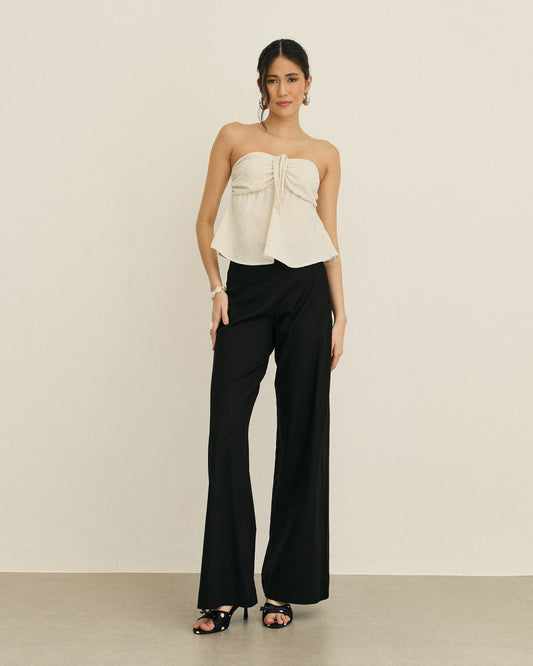 BLUSA FRANZIDA FRENTE ÚNICA AMARRAÇÃO CRU