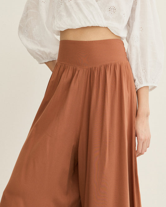 CALÇA PANTALONA PALA FRONTAL MARROM