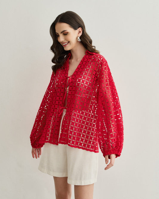 CAMISA LAISE AMARRAÇÃO VERMELHO