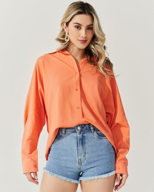 Shorts Cintura Alta com Puidos Jeans JEANS