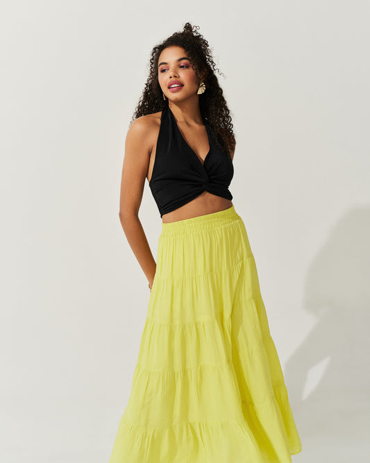Saia Longa Voil de Viscose VERDE